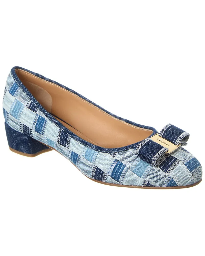 Ferragamo Varina Denim Pump Blue