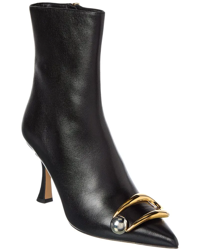 Alexandre Birman Harper 85 Leather Bootie Black