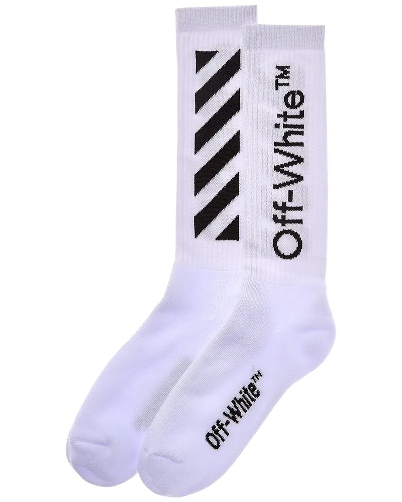 OFF-WHITE Off-White™ Diag Helvetica Long Socks White