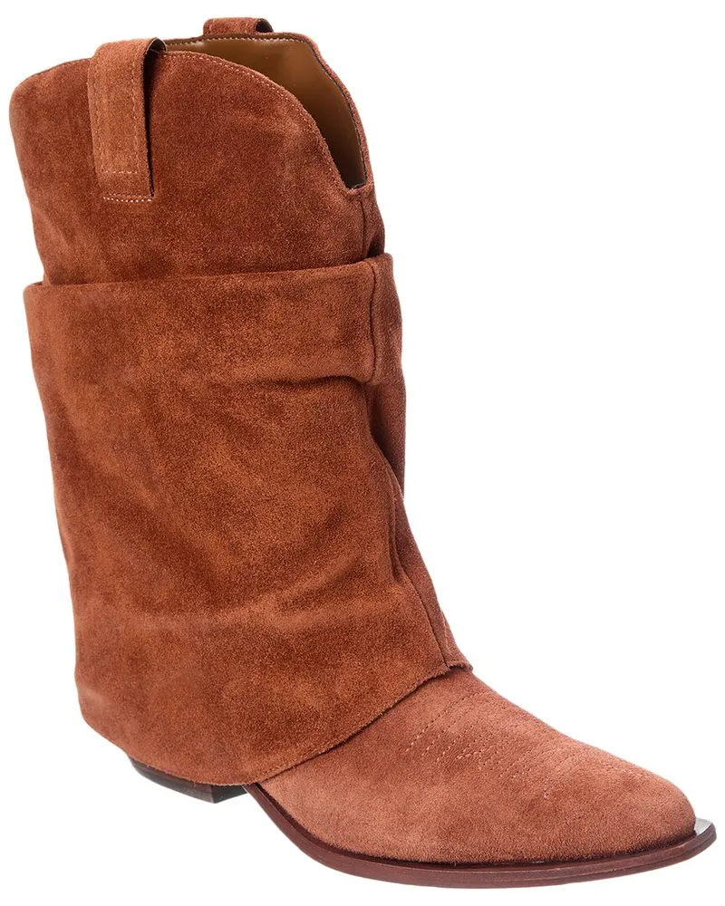 Schutz Zachy Cloak Suede Bootie Brown