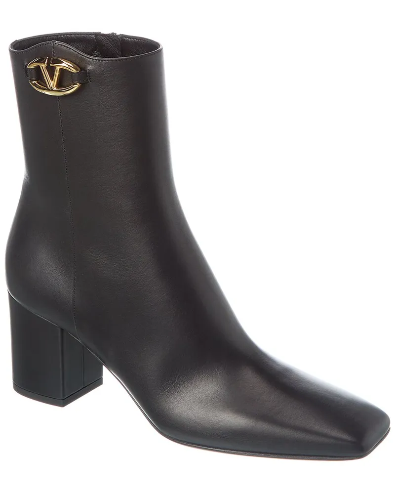 Valentino Garavani VLogo 70 Leather Bootie Black