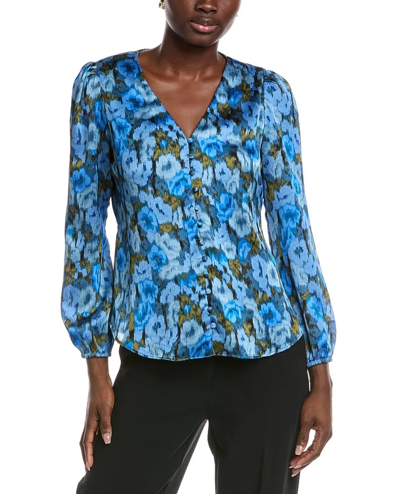 Vince Camuto Button Blouse Blue