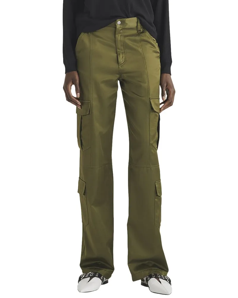Rag & Bone Cailyn Japanese Satin Cargo Pant Green