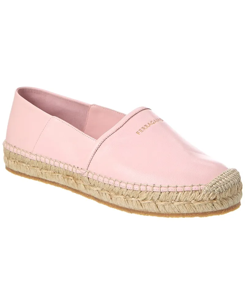 Ferragamo Alma Leather Espadrille Pink