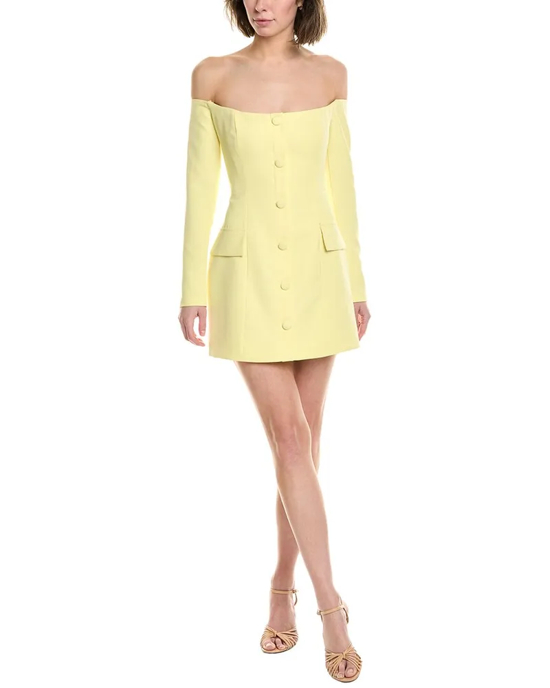Bardot Iria Button Up Mini Dress Yellow