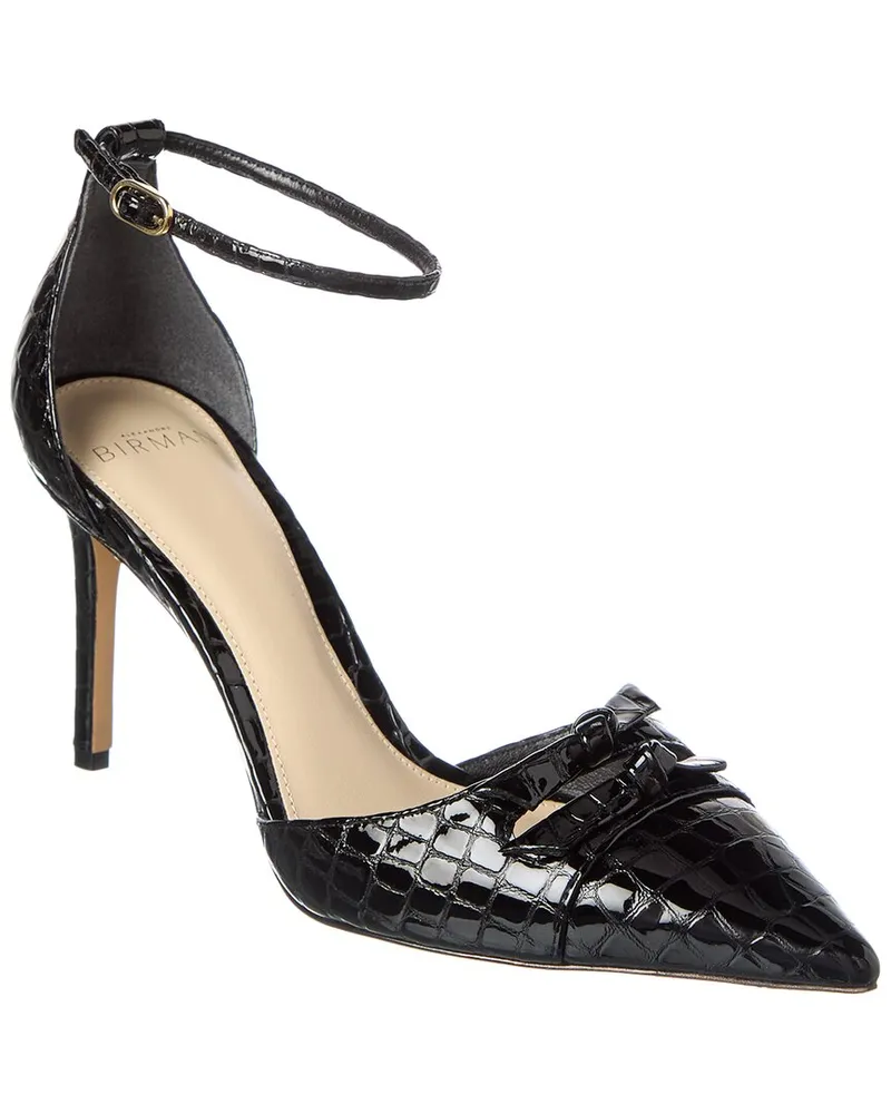 Alexandre Birman Kate 85 Croc-Embossed Patent Pump Black