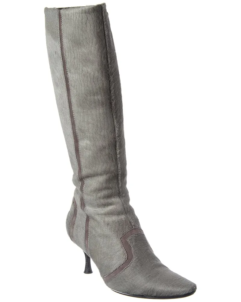 TOD'S TOD’s Haircalf & Suede Knee-High Boot Grey