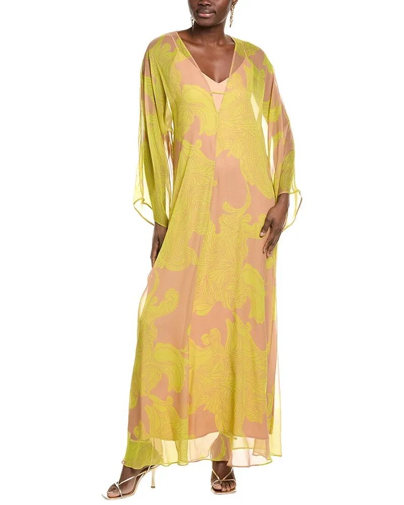 Max Mara Studio Vik Silk Maxi Dress Yellow
