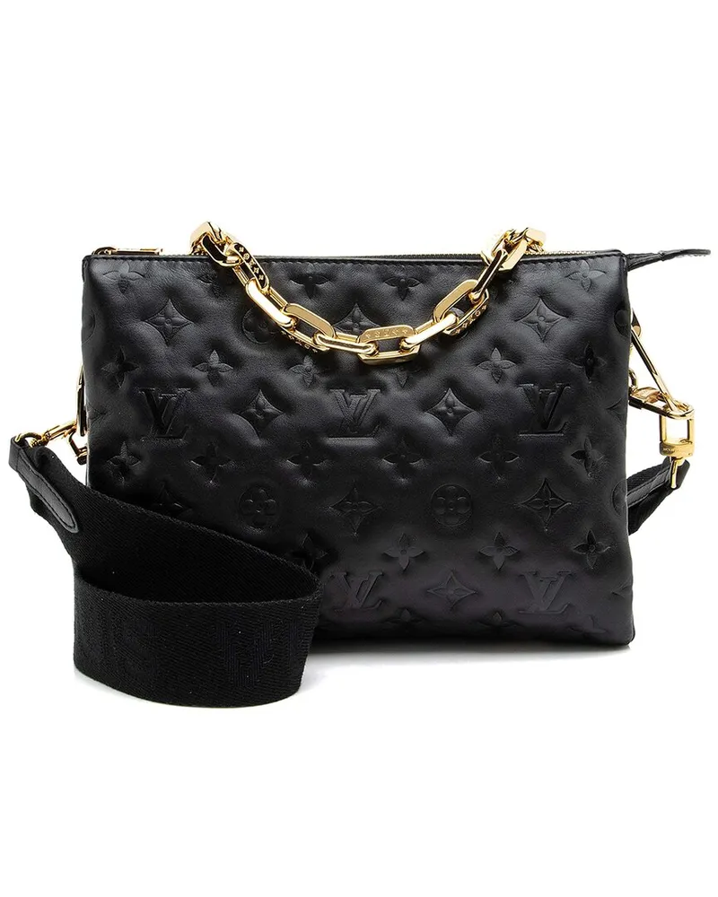 Louis Vuitton Black Monogram Embossed Coussin PM (Authentic Pre-Loved Nocolor