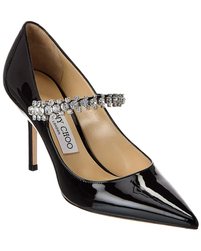 Jimmy Choo Bing 85 Patent Pump Black