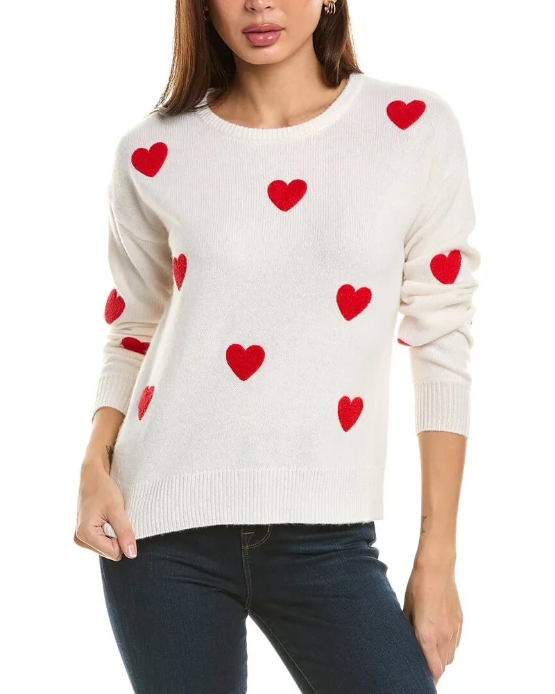 philosophy Heart Patch Cashmere Sweater White