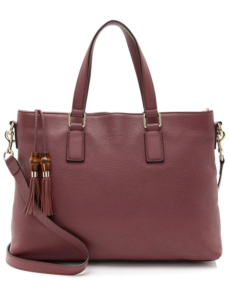 Gucci Pink Calfskin Bamboo Tassel Tote (Authentic Pre-Loved Nocolor