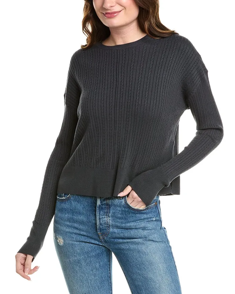 Splendid Veronica Cable Sweater Grey
