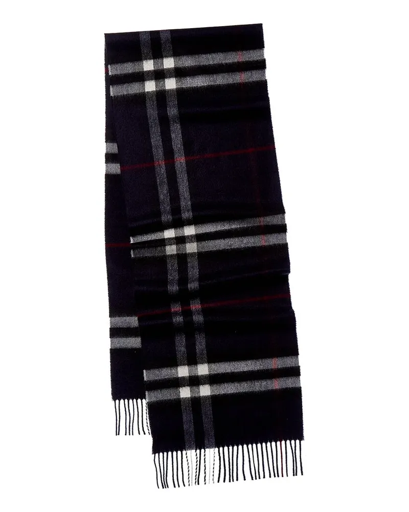 Burberry Check Cashmere Scarf Blue