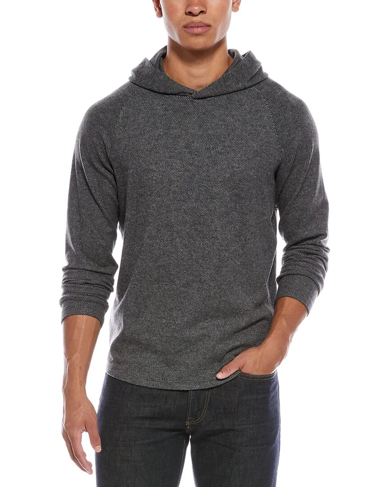 Vince Broken Twill Pullover Hoodie Green