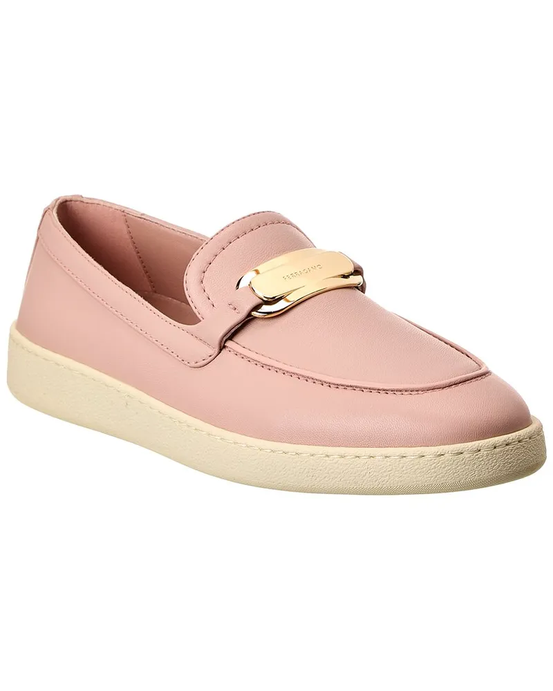 Ferragamo Crio Leather Loafer Pink