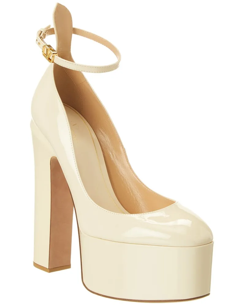 Valentino Garavani Tan-Go 155 Patent Platform Pump White