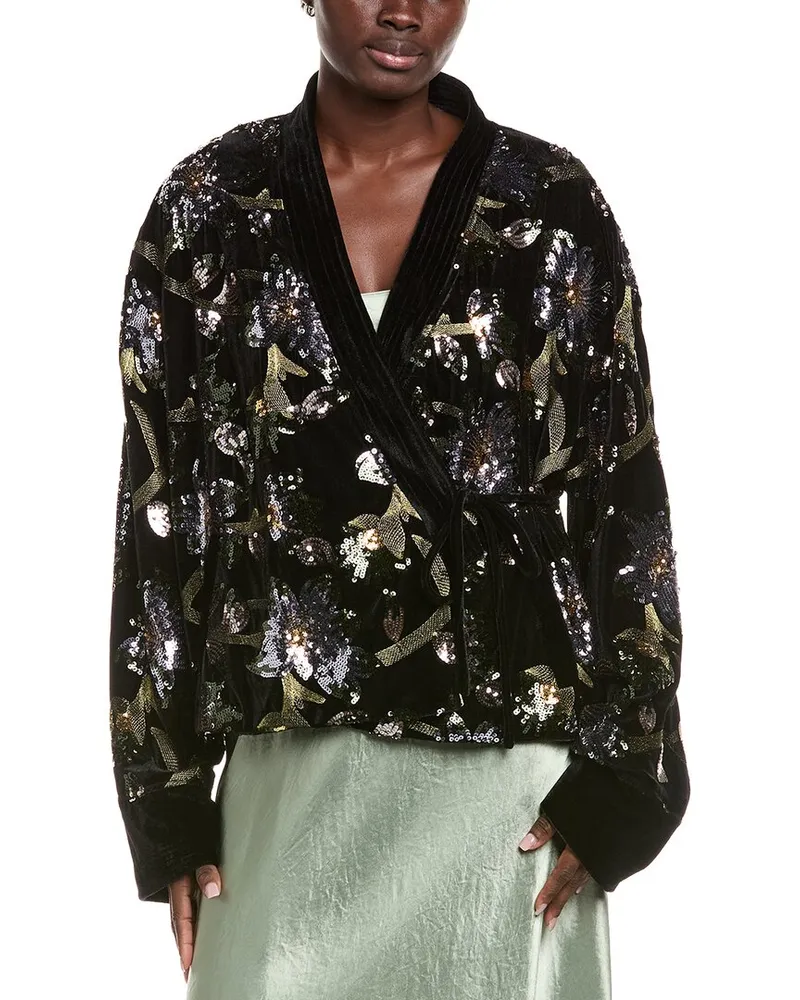 Diane von Furstenberg Ciro Sequin Jacket Black