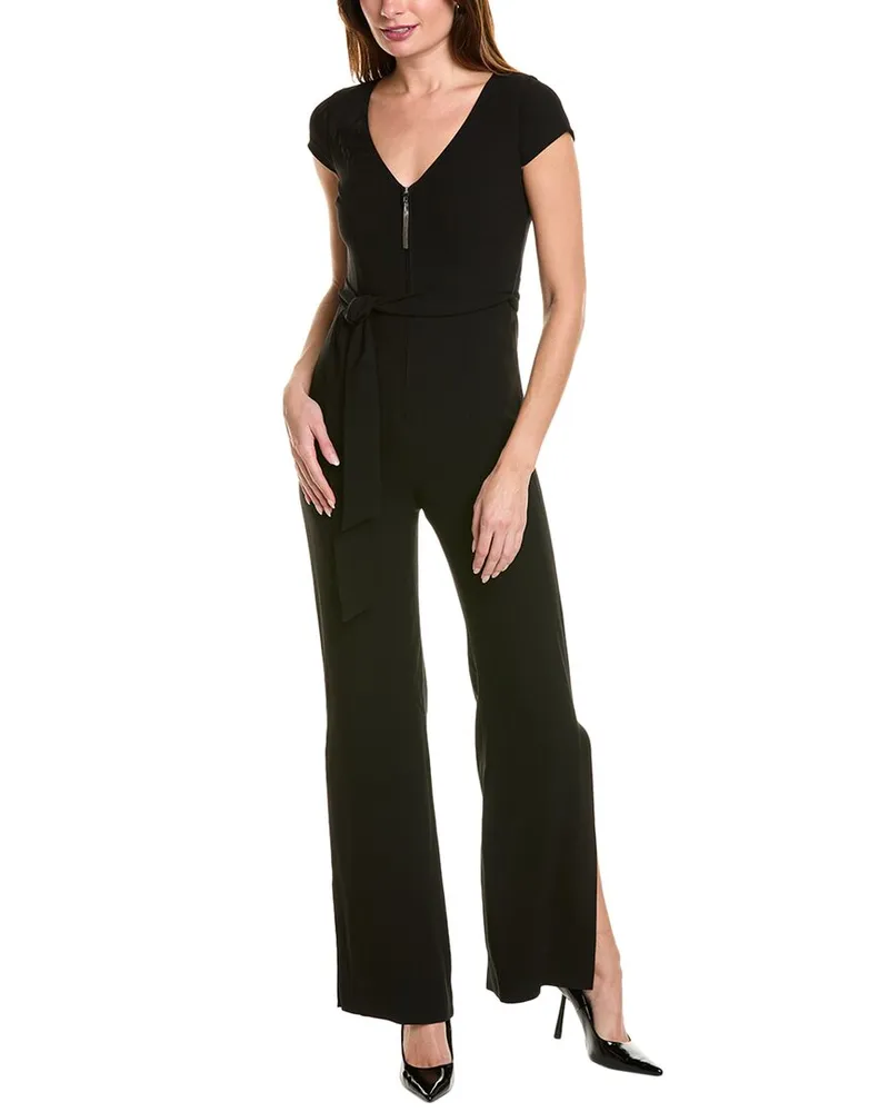Elie Tahari Front Zip Jumpsuit Black