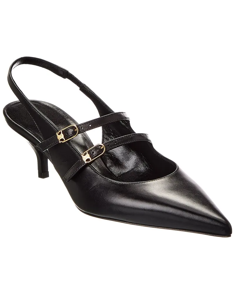 Celine Judy Leather Slingback Pump Black