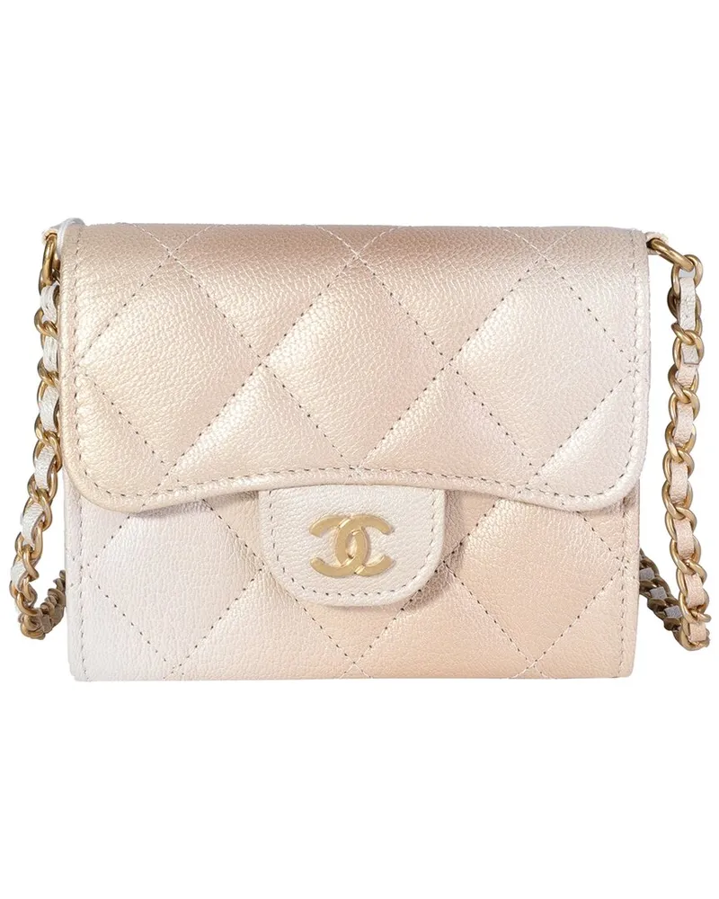 Chanel Gold & Silver Quilted Goatskin Classic Mini Clutch with Chain  (Authentic Pre-Loved Nocolor