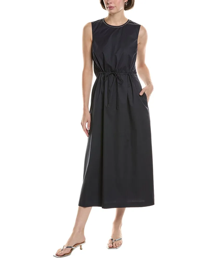 Peserico Drawstring Midi Dress Blue