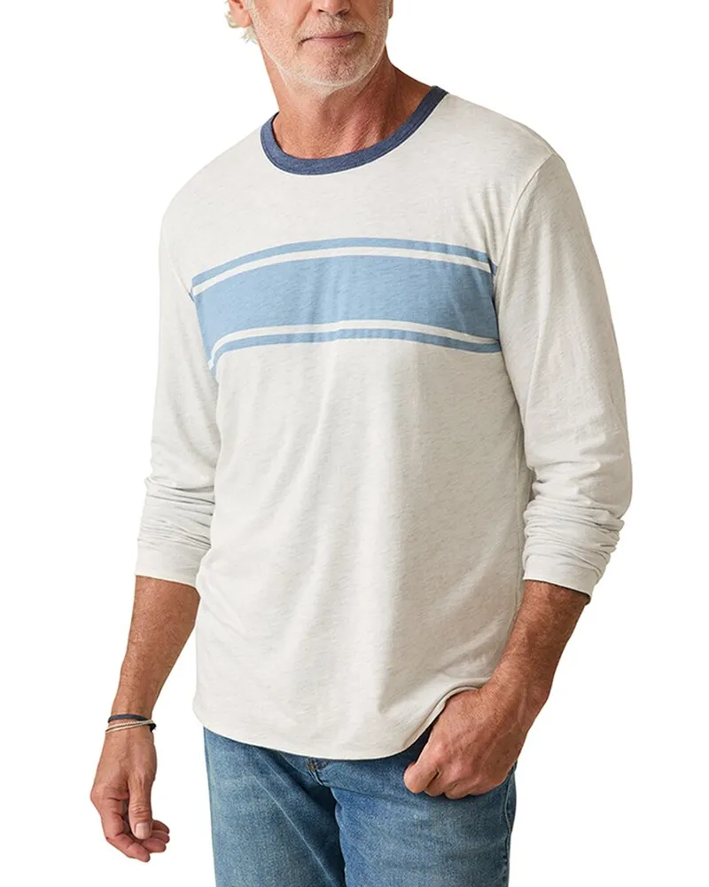 Faherty Cloud Reversible Crewneck Top White
