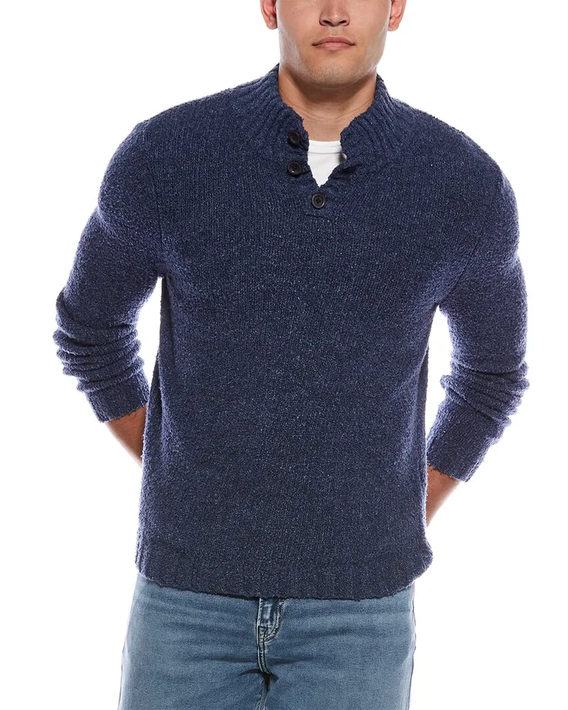 Autumn Cashmere Italian Boucle Pullover Blue
