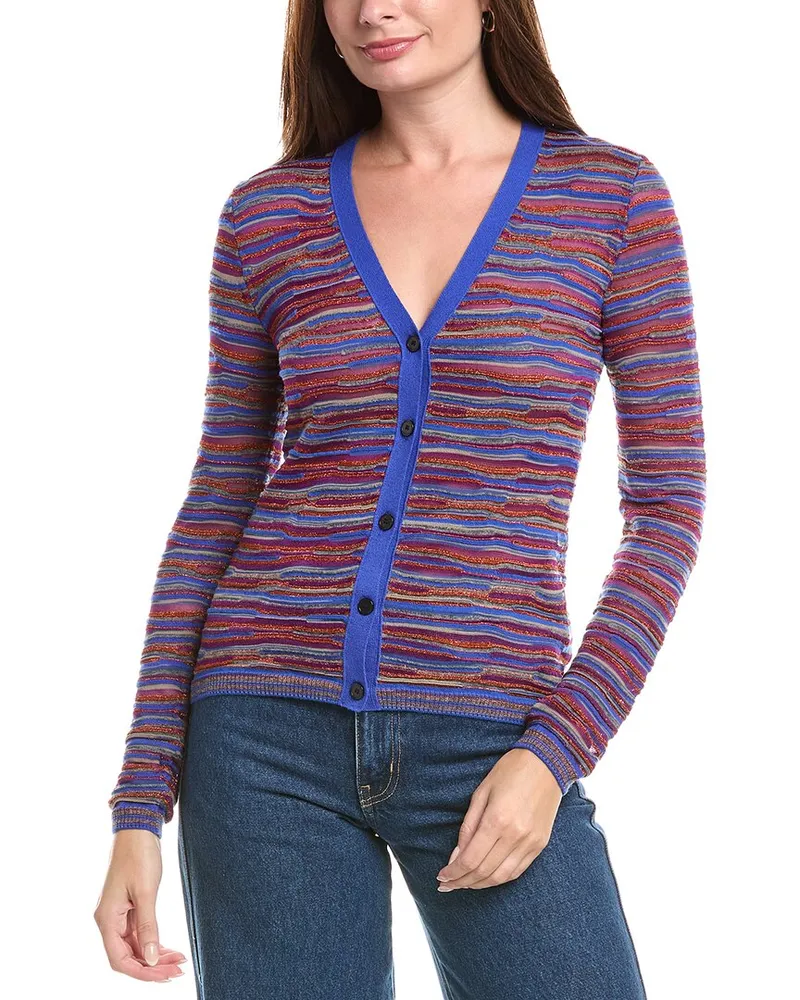 Missoni Wool-Blend Cardigan Blue