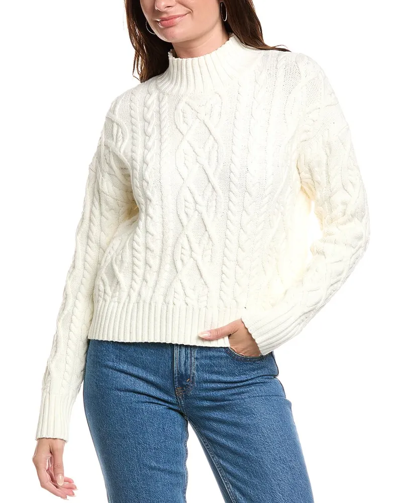 Michael Stars Suki Cable Sweater White