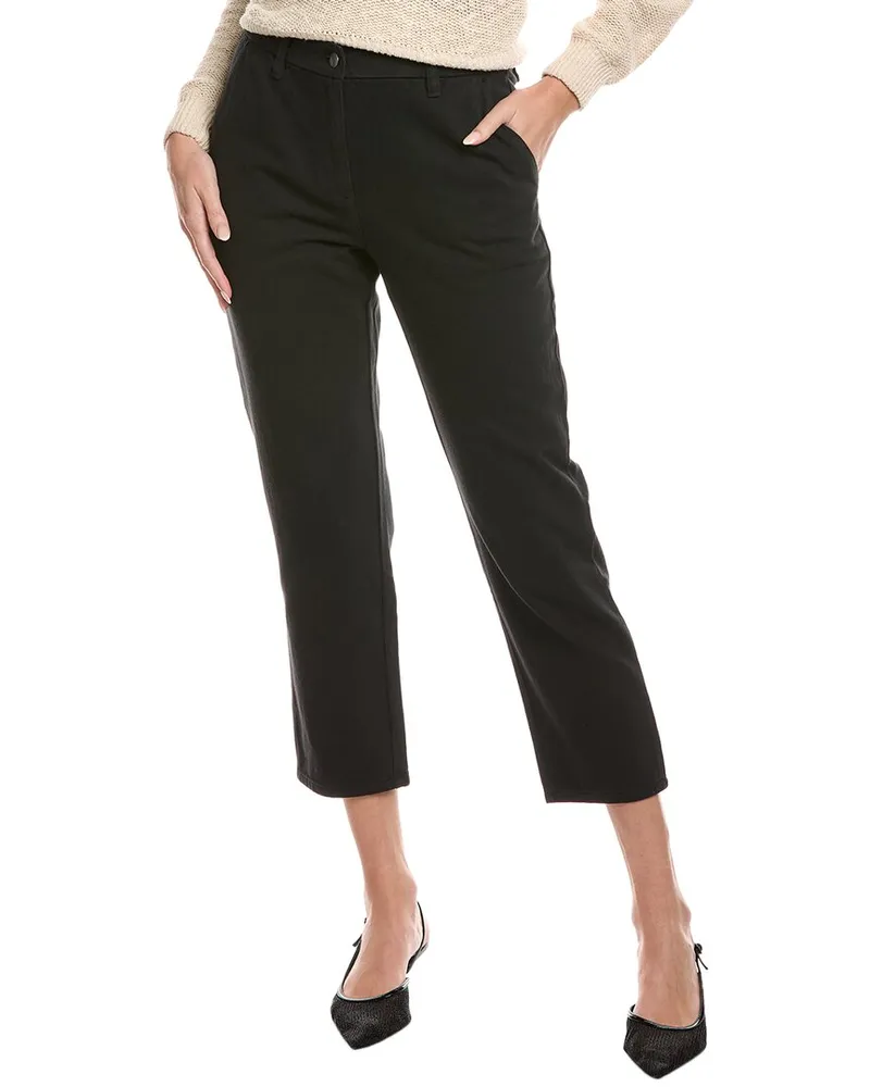 Eileen Fisher Petite Garment-Dyed Utility Tapered Pant Black