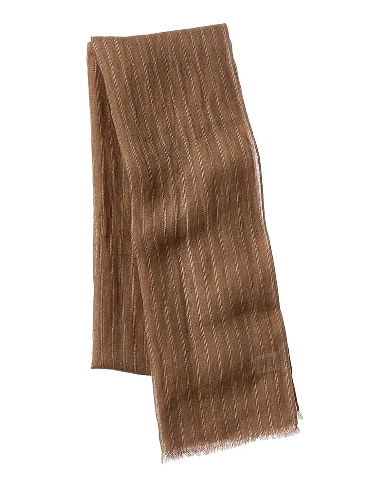 Brunello Cucinelli Linen-Blend Scarf Brown