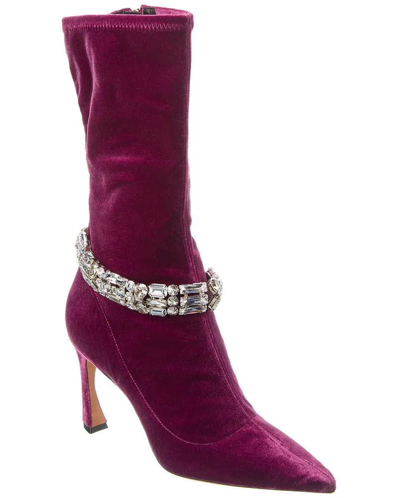 Alexandre Birman Riviera Velour Boot Purple