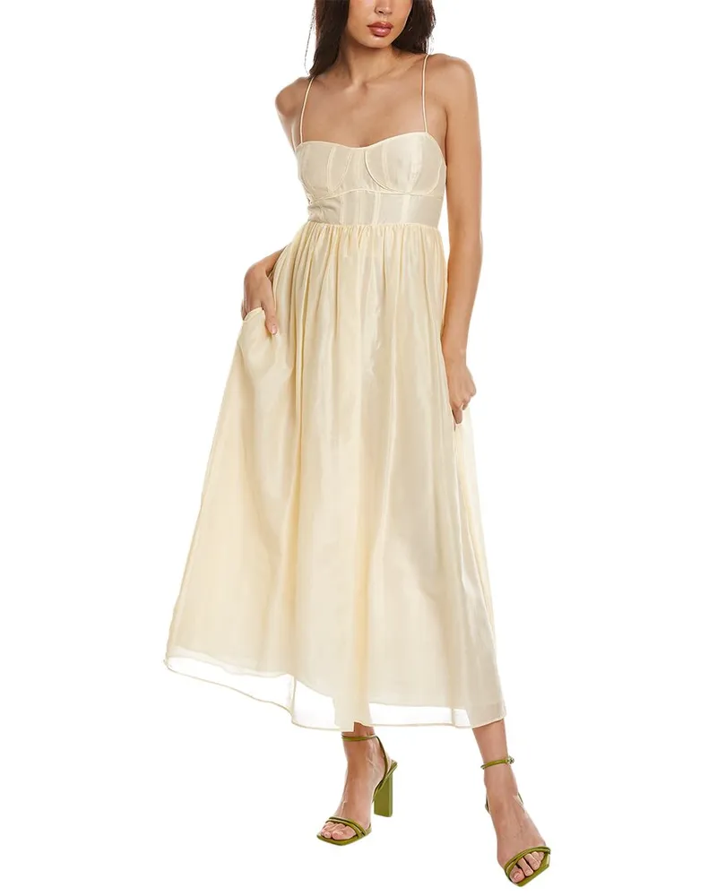 Ulla Johnson Silk-Blend Maxi Dress Beige