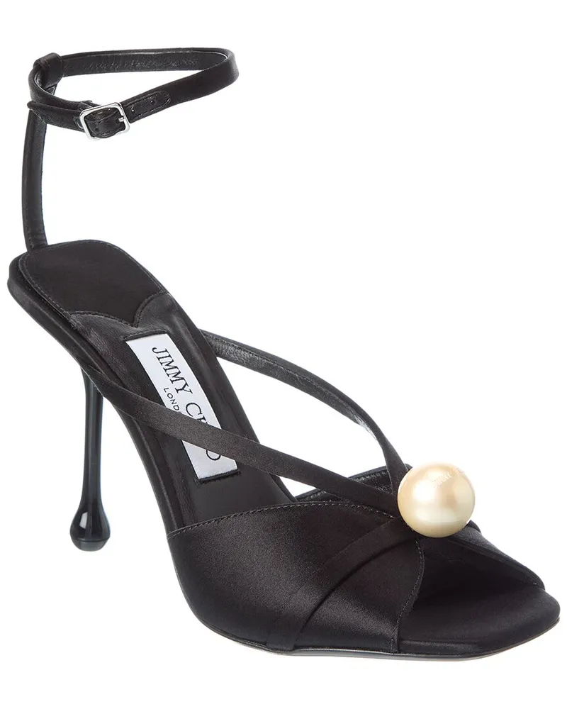 Jimmy Choo Siva 95 Satin Sandal Black
