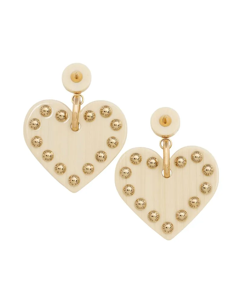 Louis Vuitton Heart Nails Earrings (Authentic Pre-Loved Nocolor
