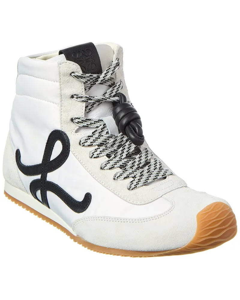 Loewe Ballet Runner 2.0 Nylon & Leather High-Top Sneaker White