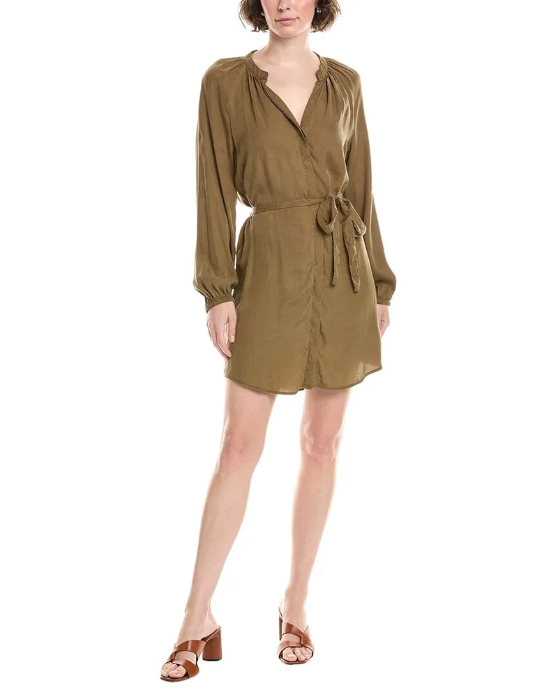 Bella Dahl Tie Waist Shirtdress Green