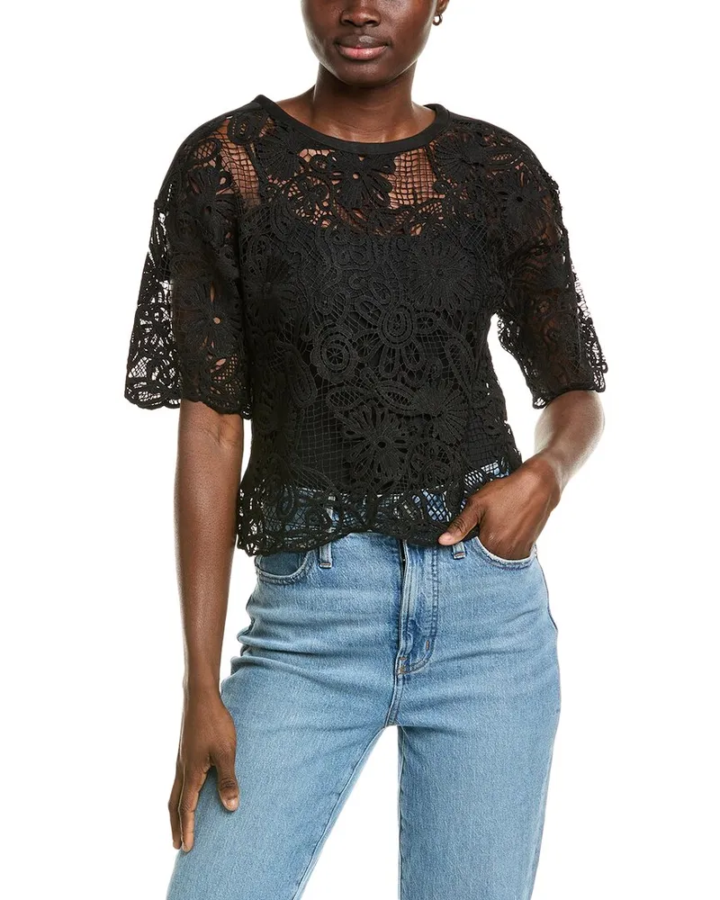 Alpha Studio Girocollo Top Black