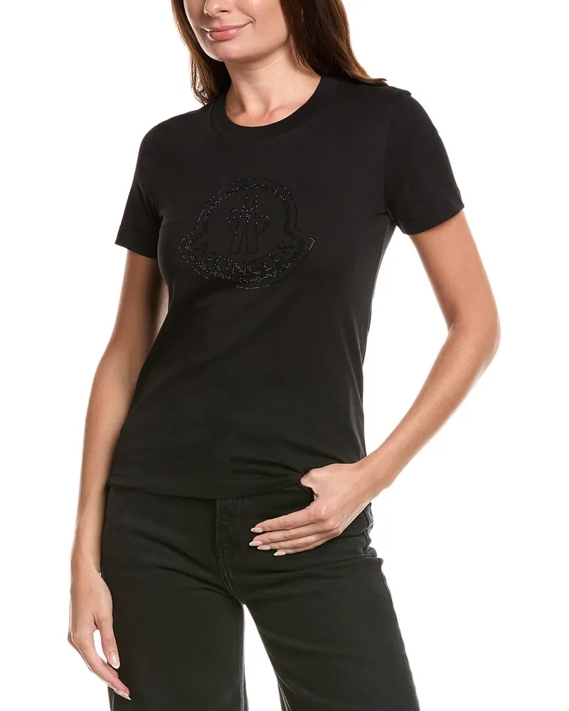 Moncler Rhinestone Logo T-Shirt Black