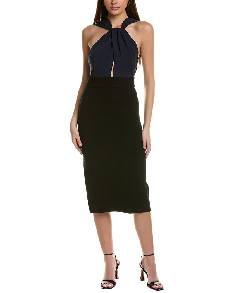ST. JOHN Silk-Blend Sheath Dress Black