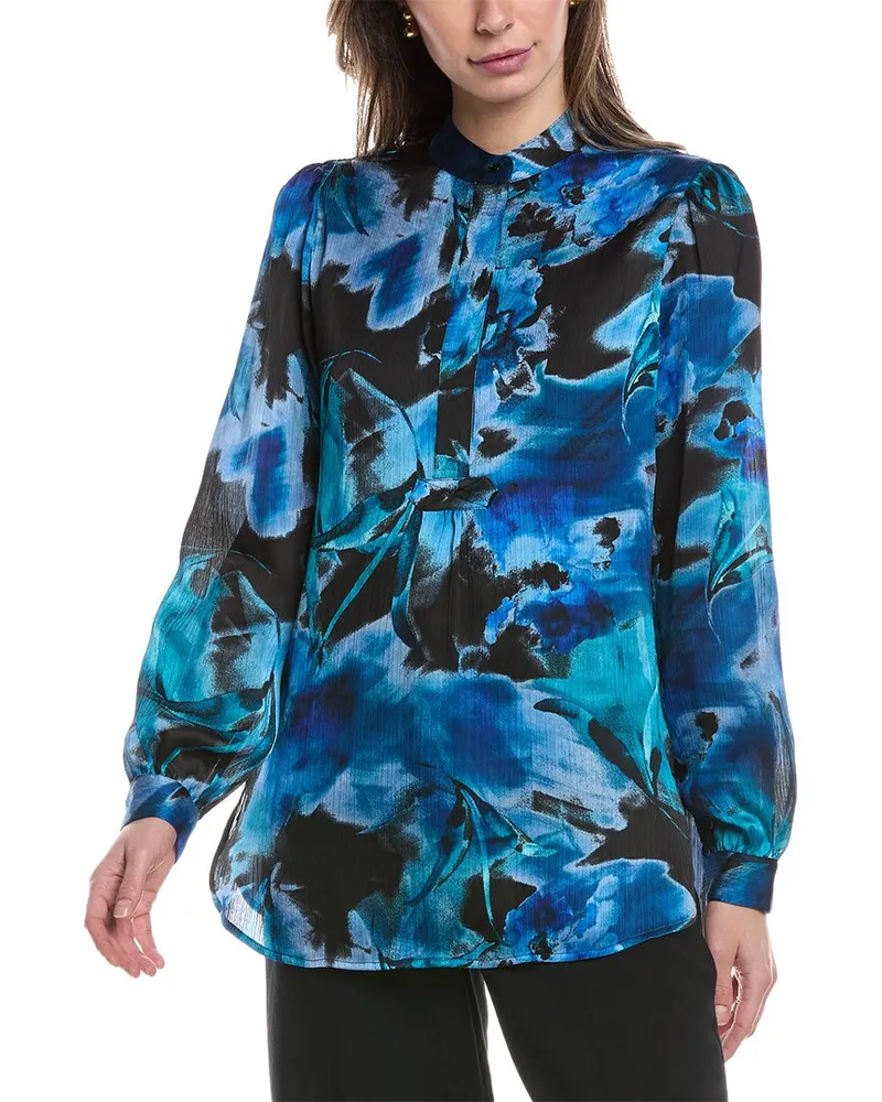 Anne Klein Poet Blouse Blue