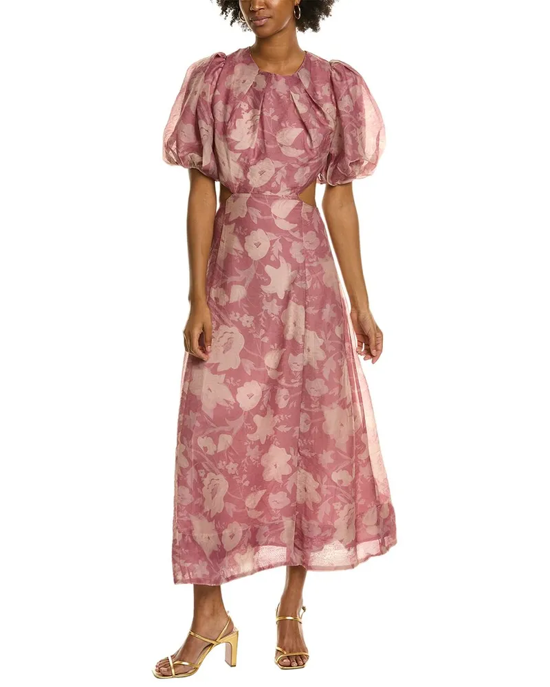 Bardot Fontana Printed Midi Dress Pink
