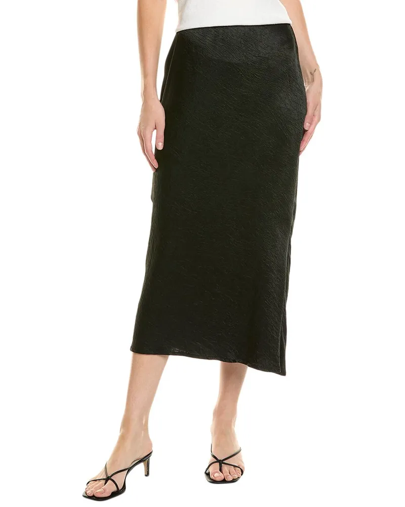 Enza Costa Textured Satin Skirt Black