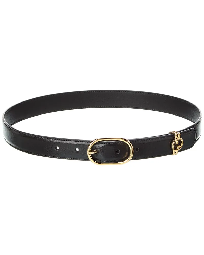 Gucci GG Imprime Leather Belt Black
