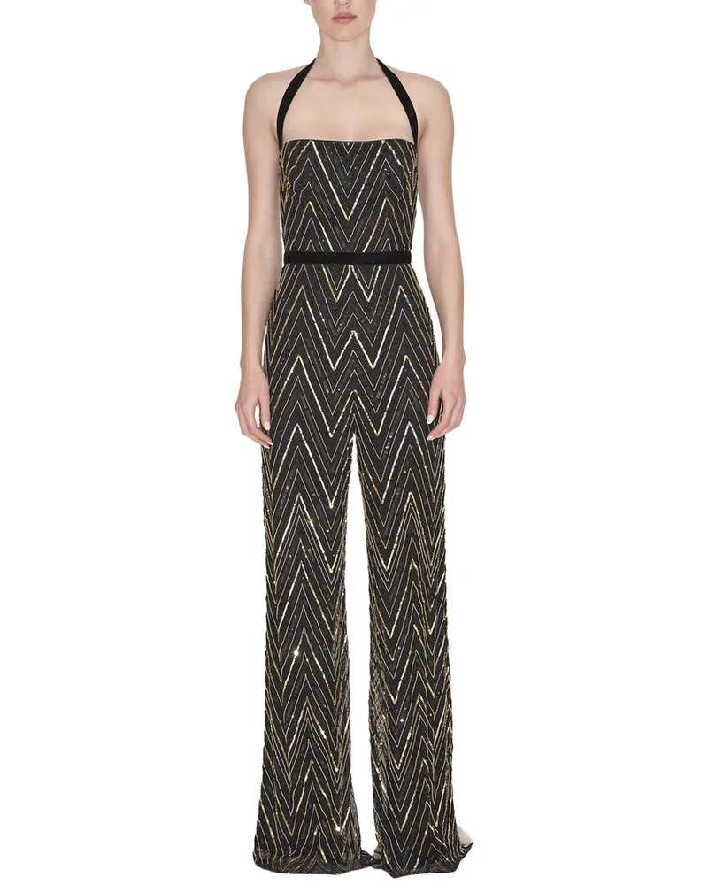 Reem Acra Beaded Jumpsuit Nocolor