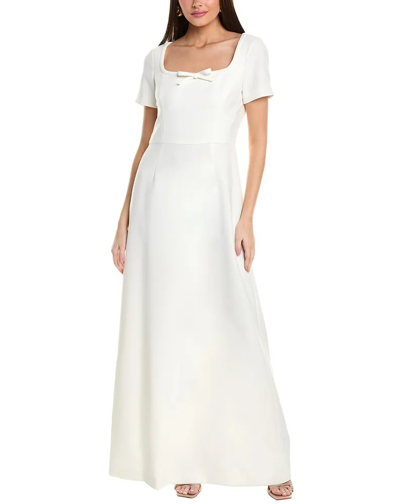 Carolina Herrera New York Square Neck Gown White