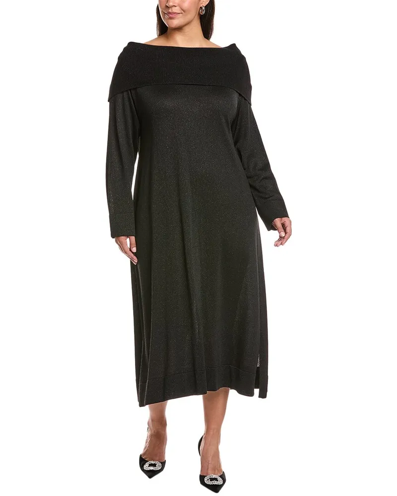 Marina Rinaldi Plus Glamour Wool-Blend Knitted Dress Nocolor