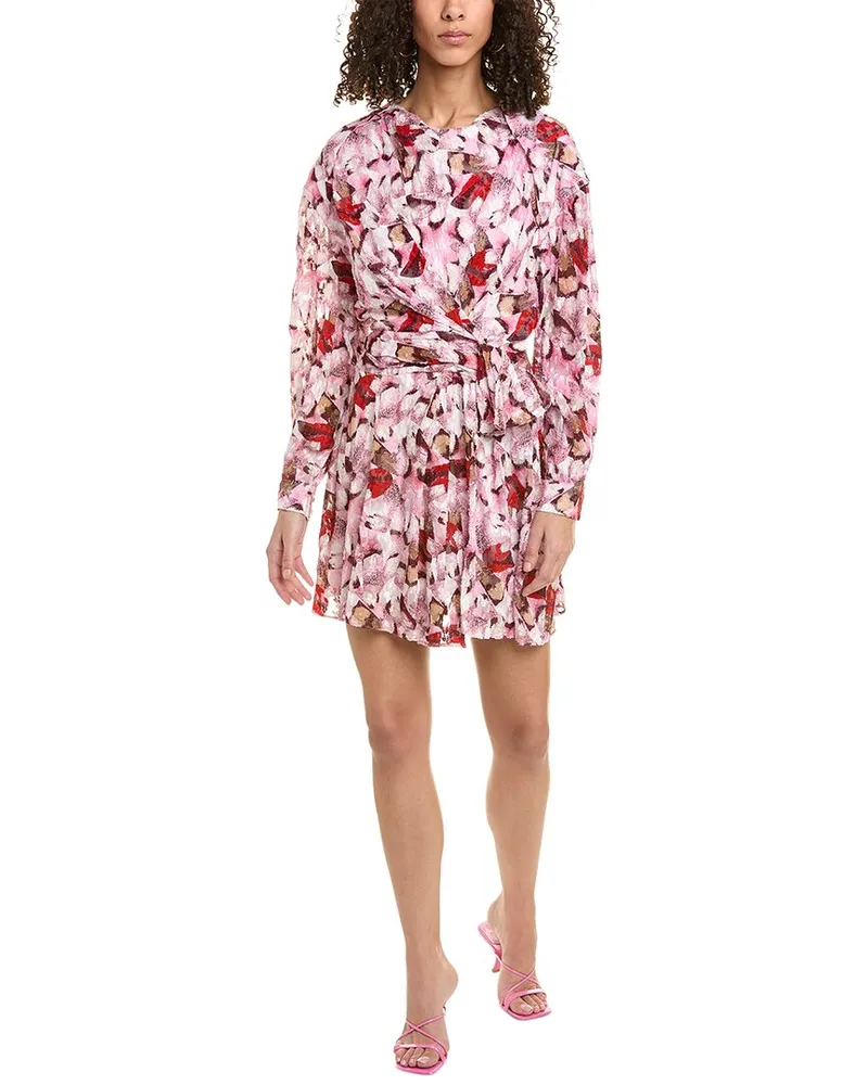 IRO Fil Coupe Silk-Blend Mini Dress Pink
