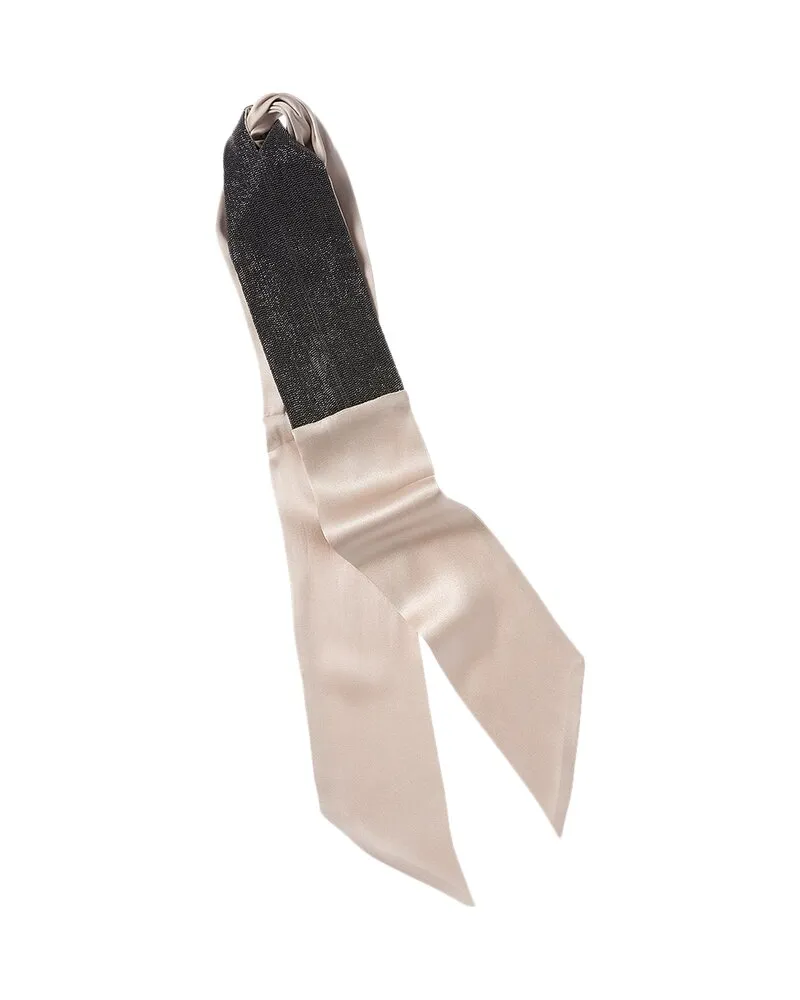 Brunello Cucinelli Monili Bead Silk Head Scarf Nocolor